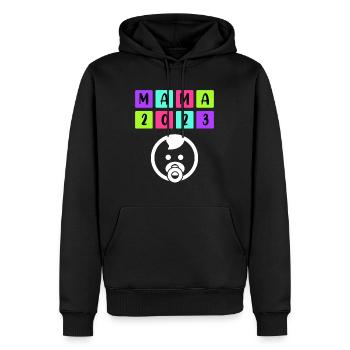 Mama 2023 schwanger Mädchen Junge Mama - Männer Premium Bio Hoodie - Schwarz - Vorne - Nico (187cm)