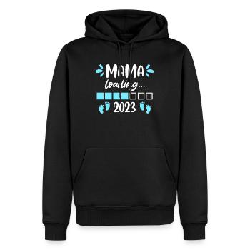 Mom 2023 Baby loading Pregnant with boy - Men’s Premium Organic Hoodie - black - Front - Nico (187cm)