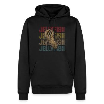 Rétro Méduses sous-marines Amoureux des animaux marins - Sweat à capuche Premium bio Homme - noir - Devant - Nico (187cm)