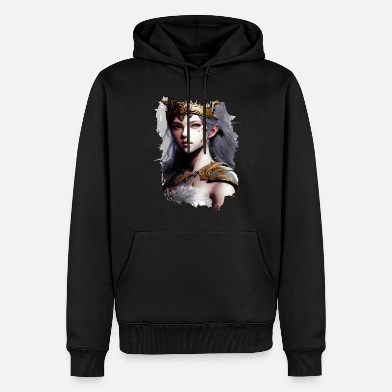 Guerrier Mme Schildjungfer Valkyrie beaux-arts - Sweat à capuche Premium bio Homme - noir