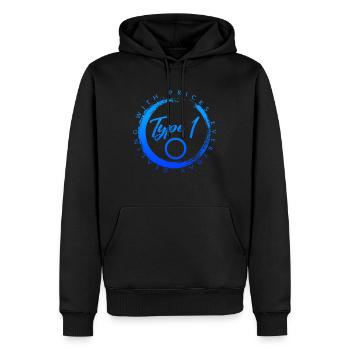 Chemise de sensibilisation au diabète, faire face aux piqûres - Sweat à capuche Premium bio Homme - noir - Devant - Nico (187cm)