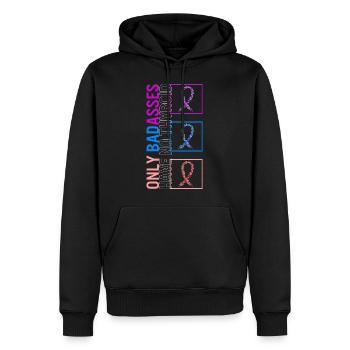 Nur Badasses haben kein Schilddrüsenhemd, Band - Männer Premium Bio Hoodie - Schwarz - Vorne - Nico (187cm)