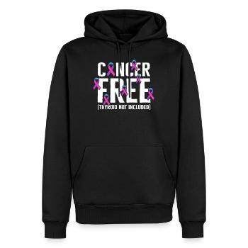 Thyroid Cancer Awareness Shirt, Cancer Free - Men’s Premium Organic Hoodie - black - Front - Nico (187cm)