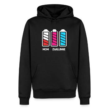 Zwillingsmama Mutter von 2 Schwanger mit Zwillinge - Männer Premium Bio Hoodie - Schwarz - Vorne - Nico (187cm)