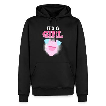 Girl Mama Pregnant with Girl Mama - Men’s Premium Organic Hoodie - black - Front - Nico (187cm)