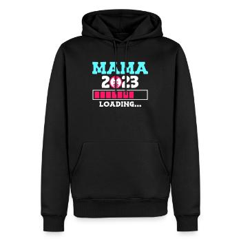 Maman 2023 Chargement de bébé Enceinte d’un garçon - Sweat à capuche Premium bio Homme - noir - Devant - Nico (187cm)