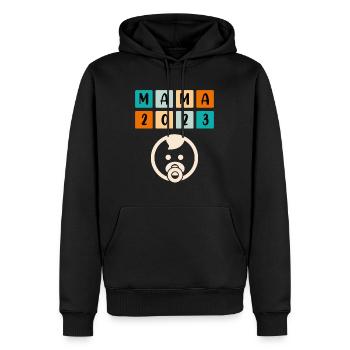 Mama 2023 schwanger Mädchen Junge Mama - Männer Premium Bio Hoodie - Schwarz - Vorne - Nico (187cm)