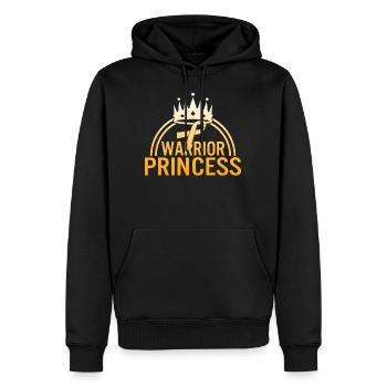 Childhood Cancer Awareness Shirt, Warrior - Men’s Premium Organic Hoodie - black - Front - Nico (187cm)