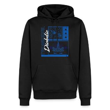 Chemise de sensibilisation au diabète, type Onederful Diabetic - Sweat à capuche Premium bio Homme - noir - Devant - Nico (187cm)