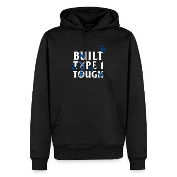 Chemise de sensibilisation au diabète, construit de type 1 bleu dur - Sweat à capuche Premium bio Homme - noir - Devant - Nico (187cm)