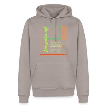 Keine Zeit! Der Garten Ruft Shirt, - Men’s Premium Organic Hoodie - taupe - Front - Nico (187cm)