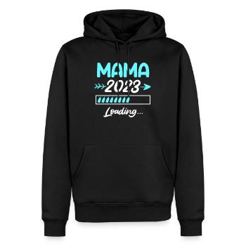 Mama 2023 schwanger mit Junge Mama - Männer Premium Bio Hoodie - Schwarz - Vorne - Nico (187cm)