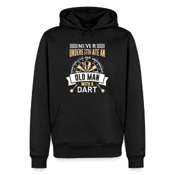 Ne sous-estimez jamais un vieil homme - Sweat à capuche Premium bio Homme - noir - Devant - Nico (187cm)