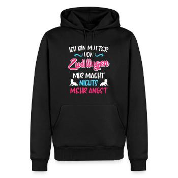 Mutter von Zwillingen Liebe hoch 2 schwangere Mama - Männer Premium Bio Hoodie - Schwarz - Vorne - Nico (187cm)
