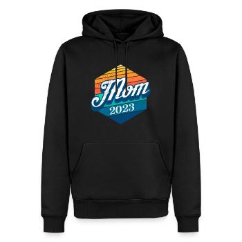 Maman 2023 - tomber enceinte Grossesse - Sweat à capuche Premium bio Homme - noir - Devant - Nico (187cm)