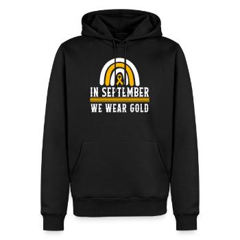 Kinderkrebs Awareness Shirt, Im September Wir - Männer Premium Bio Hoodie - Schwarz - Vorne - Nico (187cm)