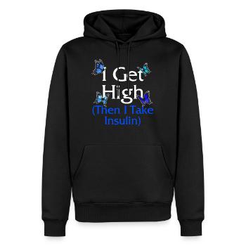 Diabetes Awareness Shirt, ich bekomme High Blue - Männer Premium Bio Hoodie - Schwarz - Vorne - Nico (187cm)