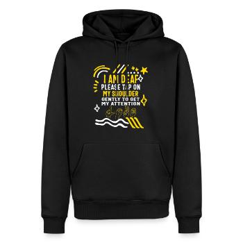 Deaf Awareness Month Shirt, ich bin taub tippen Sie auf mein - Männer Premium Bio Hoodie - Schwarz - Vorne - Nico (187cm)