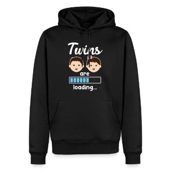 Jumeaux enceintes de jumeaux Jeunes filles - Sweat à capuche Premium bio Homme - noir - Devant - Nico (187cm)