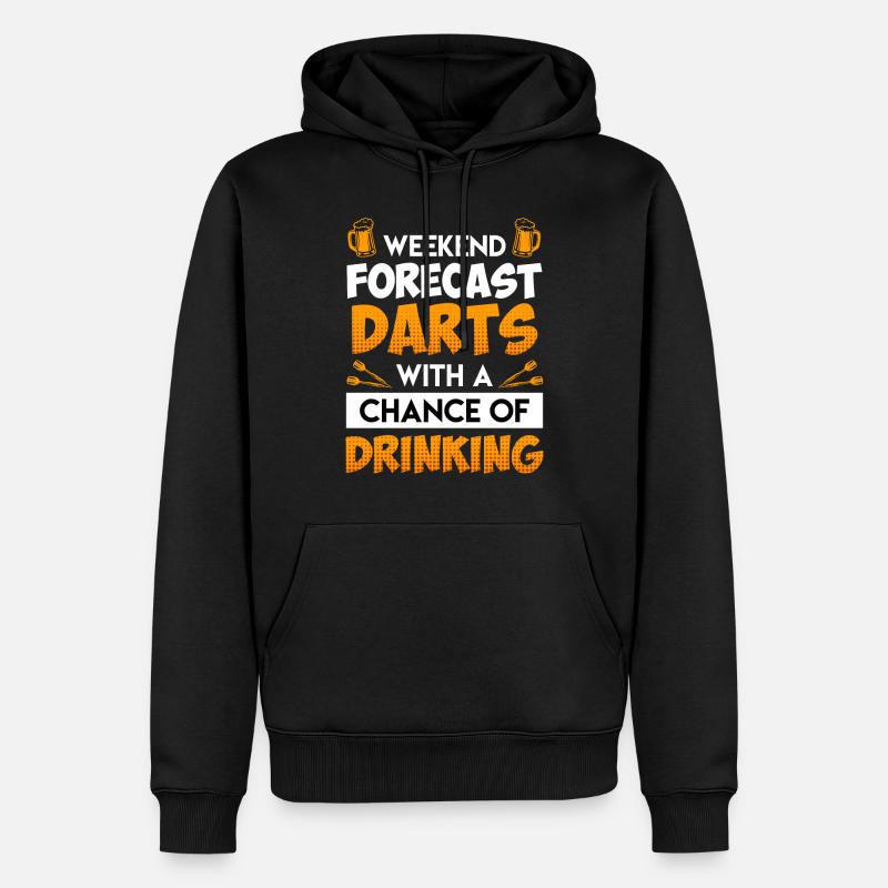 Fléchettes de prévision du week-end - Sweat à capuche Premium bio Homme - noir