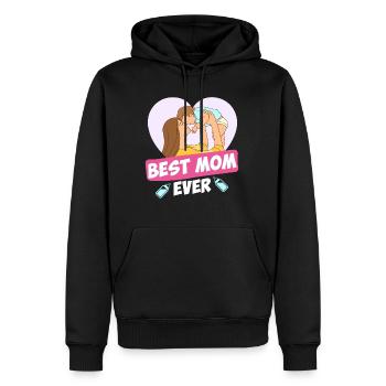 Meilleure maman de tous les temps Meilleure maman du monde Mère Enfant - Sweat à capuche Premium bio Homme - noir - Devant - Nico (187cm)