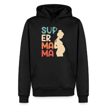 Super Mama schwanger Beste Mutter Kind - Männer Premium Bio Hoodie - Schwarz - Vorne - Nico (187cm)