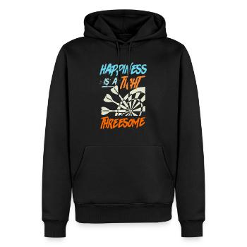 Le bonheur est un dicton serré thressome Dart - Sweat à capuche Premium bio Homme - noir - Devant - Nico (187cm)