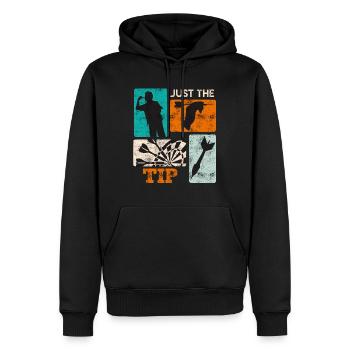 Astuce fléchettes Juste la pointe Dart Flights Dart - Sweat à capuche Premium bio Homme - noir - Devant - Nico (187cm)
