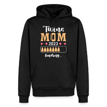 Zwillingsmama 2023 Mutter Zwillinge Baby Mama - Männer Premium Bio Hoodie - Schwarz - Vorne - Nico (187cm)