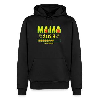 Mom 2023 loading Pregnancy Baby Avocado - Men’s Premium Organic Hoodie - black - Front - Nico (187cm)
