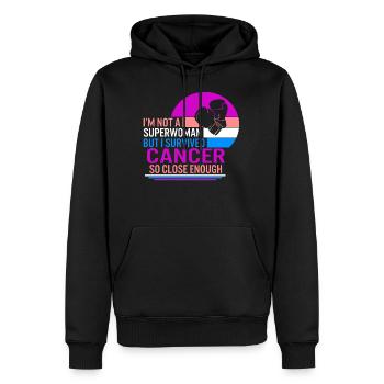 Schilddrüsenkrebs-Awareness-Shirt, ich bin kein - Männer Premium Bio Hoodie - Schwarz - Vorne - Nico (187cm)