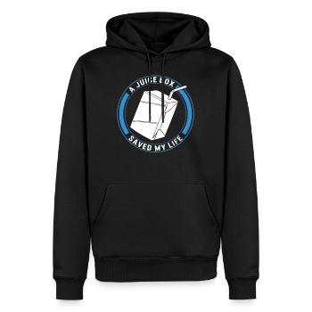 Diabetes Awareness Month Shirt, A Juice Box Saved - Men’s Premium Organic Hoodie - black - Front - Nico (187cm)