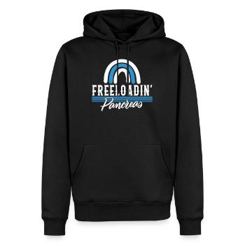 Diabetes Awareness Shirt, Freeloadin Bauchspeicheldrüse - Männer Premium Bio Hoodie - Schwarz - Vorne - Nico (187cm)
