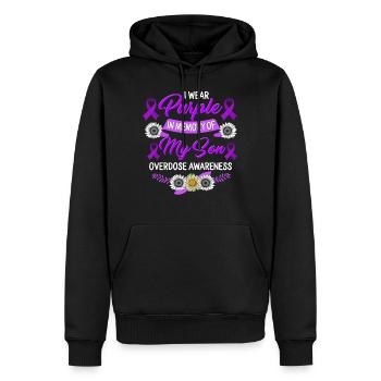 Drug Overdose Awareness Shirt, In Memory Of My - Men’s Premium Organic Hoodie - black - Front - Nico (187cm)