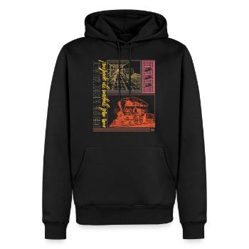 Ich Bin Nicht Zu Alt Um Mit Zugen Zu Spielin - Men’s Premium Organic Hoodie - black - Front - Nico (187cm)