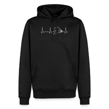 Armor Angel Harp. Corazón. Amor. Ekg. Legumbres. - Sweat à capuche Premium bio Homme - noir - Devant - Nico (187cm)