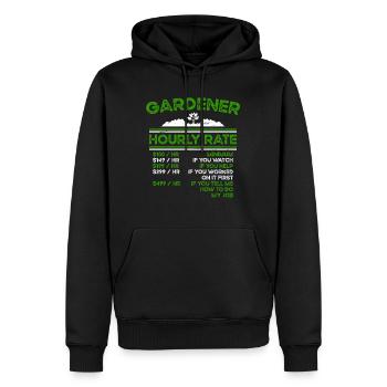 Jardinier Tarif horaire Fleurs de jardin Plante - Sweat à capuche Premium bio Homme - noir - Devant - Nico (187cm)