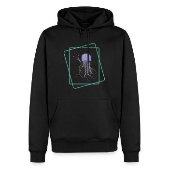 Mignon Méduse Coeur Sous-marin Amoureux des animaux marins - Sweat à capuche Premium bio Homme - noir - Devant - Nico (187cm)