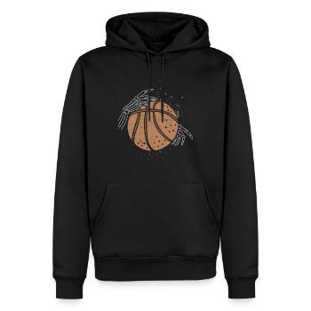 Skeleton Hand Basketball Skelatal Bones Spooky - Sweat à capuche Premium bio Homme - noir - Devant - Nico (187cm)