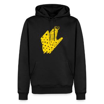 Deaf Awareness Month Shirt, Ich liebe dich Handherz - Männer Premium Bio Hoodie - Schwarz - Vorne - Nico (187cm)