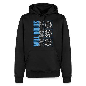 Will bolus for donuts Shirt, Type One Diabetes - Men’s Premium Organic Hoodie - black - Front - Nico (187cm)