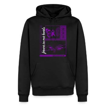 Drug Overdose Awareness Shirt, Gone But Not - Men’s Premium Organic Hoodie - black - Front - Nico (187cm)