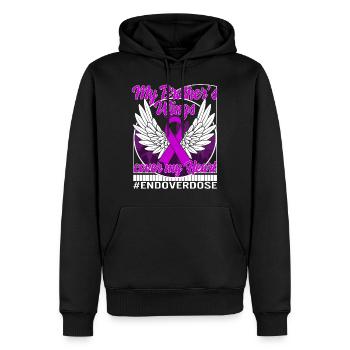Drug Overdose Awareness Shirt, die Flügel meines Bruders - Männer Premium Bio Hoodie - Schwarz - Vorne - Nico (187cm)