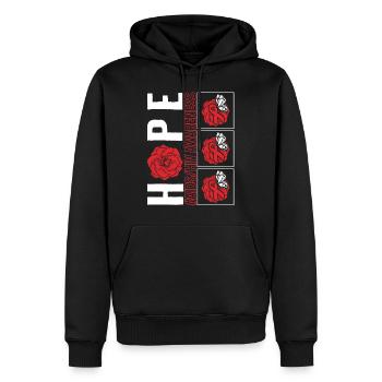 Chemise du Mois de la sensibilisation au VIH sida, Hope Butterfly - Sweat à capuche Premium bio Homme - noir - Devant - Nico (187cm)