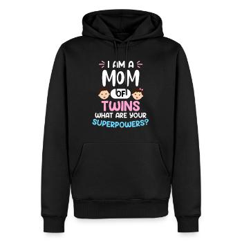 Zwillingsmama Mutter von Zwillingen Super Mama - Männer Premium Bio Hoodie - Schwarz - Vorne - Nico (187cm)