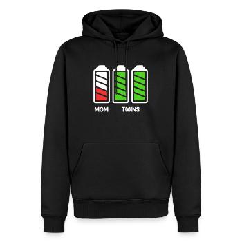 Twin mom Mother of 2 Pregnant with twins - Men’s Premium Organic Hoodie - black - Front - Nico (187cm)