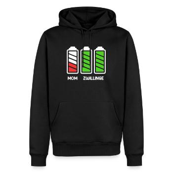 Zwillingsmama Mutter von 2 Schwanger mit Zwillinge - Männer Premium Bio Hoodie - Schwarz - Vorne - Nico (187cm)