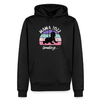 Maman 2023 Chargement de bébé Jeunes filles enceintes - Sweat à capuche Premium bio Homme - noir - Devant - Nico (187cm)