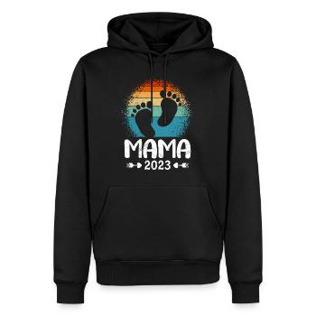 Mama 2023 Mutter schwanger werden Schwangerschaft - Männer Premium Bio Hoodie - Schwarz - Vorne - Nico (187cm)