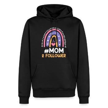 Hashtag Mor følgere gravid med tvillinger - Herre Premium økologisk hoodie - sort - Foran - Nico (187cm)